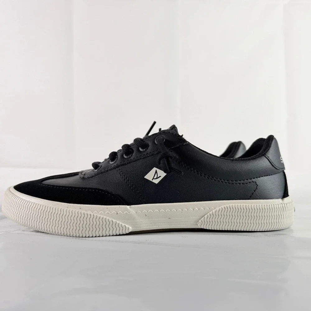 Sperry Pier Wave Refresh Black Leather Sneakers Women's 7.5 M New In Box